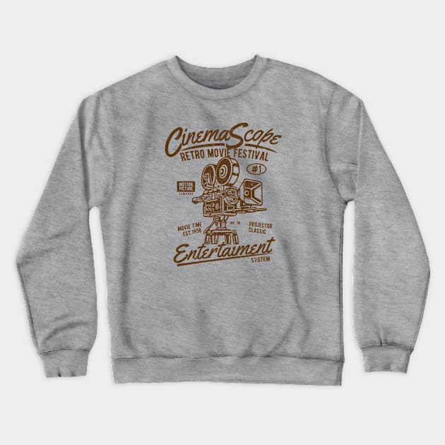 Vintage CinemaScope Retro Movie Festival Crewneck Sweatshirt by Rebus28